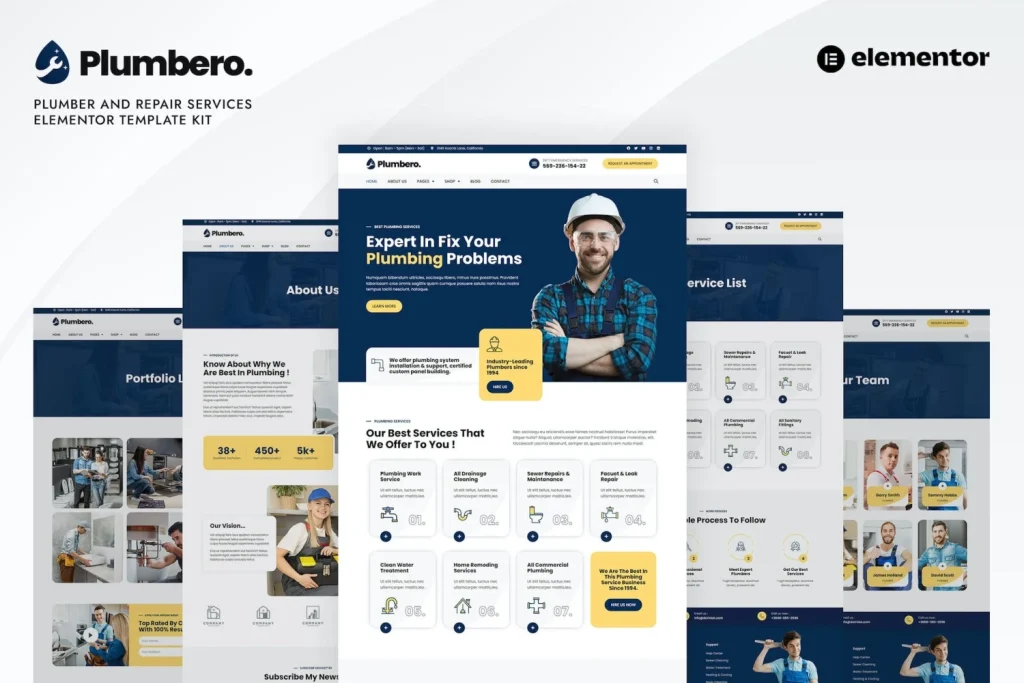 Plumbero – Plumber & Repair Services Elementor Template