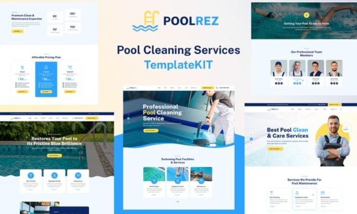 Poolrez – Pool Cleaning Services Elementor Template