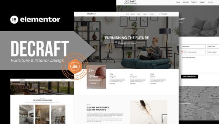 Decraft – Furniture & Interior Design Elementor Template