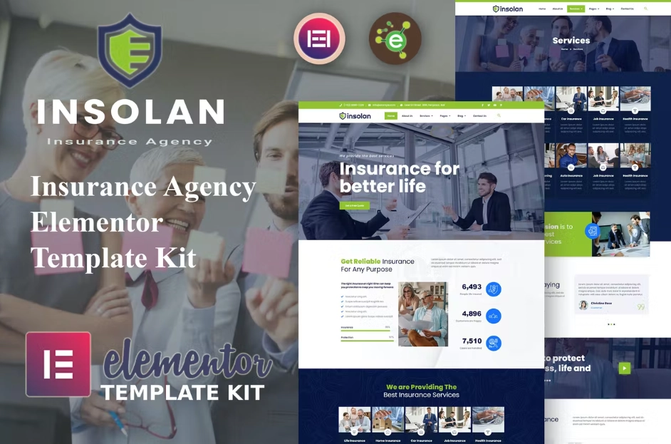 Insolan – Insurance Agency Elementor Template