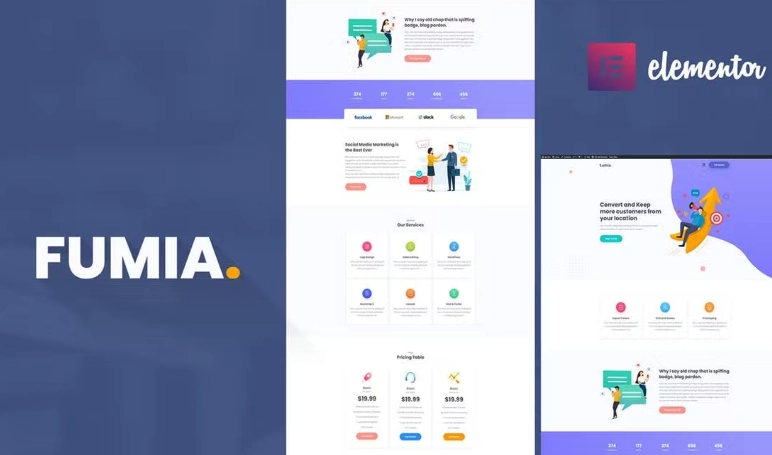 Fumia – Startup Agency Elementor Template