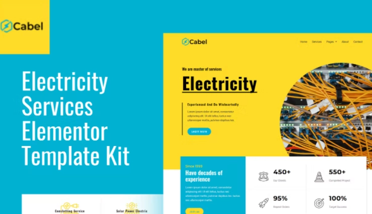 Cabel – Electricity Services Elementor Template