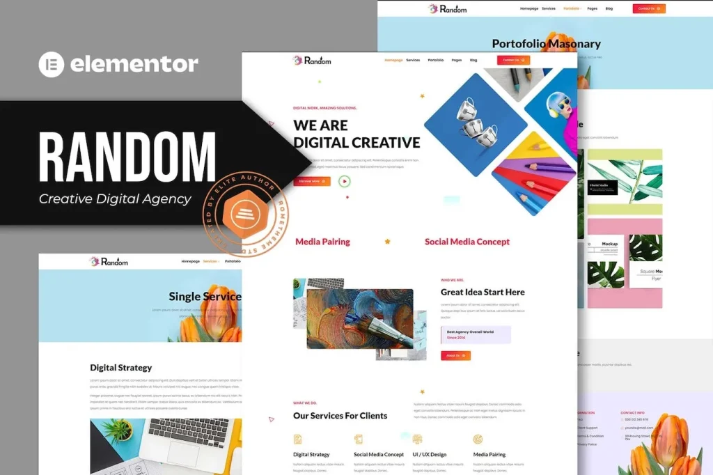 Random – Creative Digital Agency Elementor Template