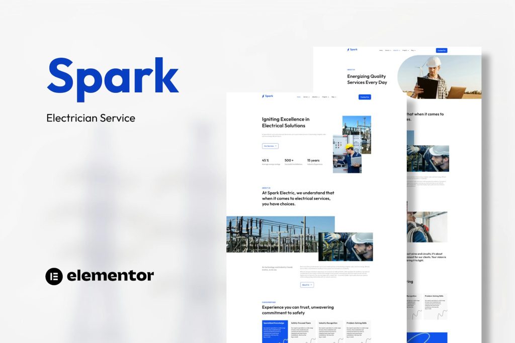 Spark – Electrician Service Elementor Template