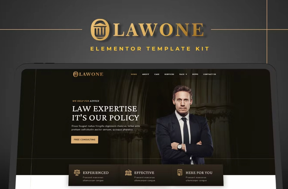 Lawone – Legal & Law Firm Elementor Template