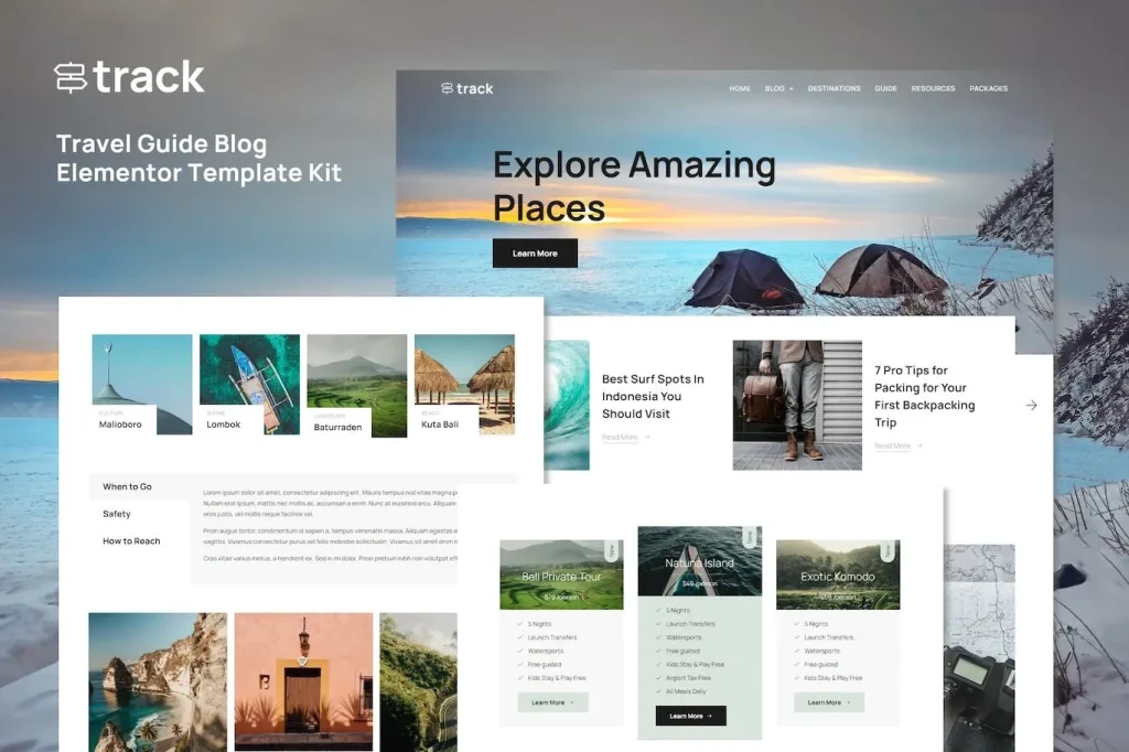 Track – Travel Guide Blog Elementor Template