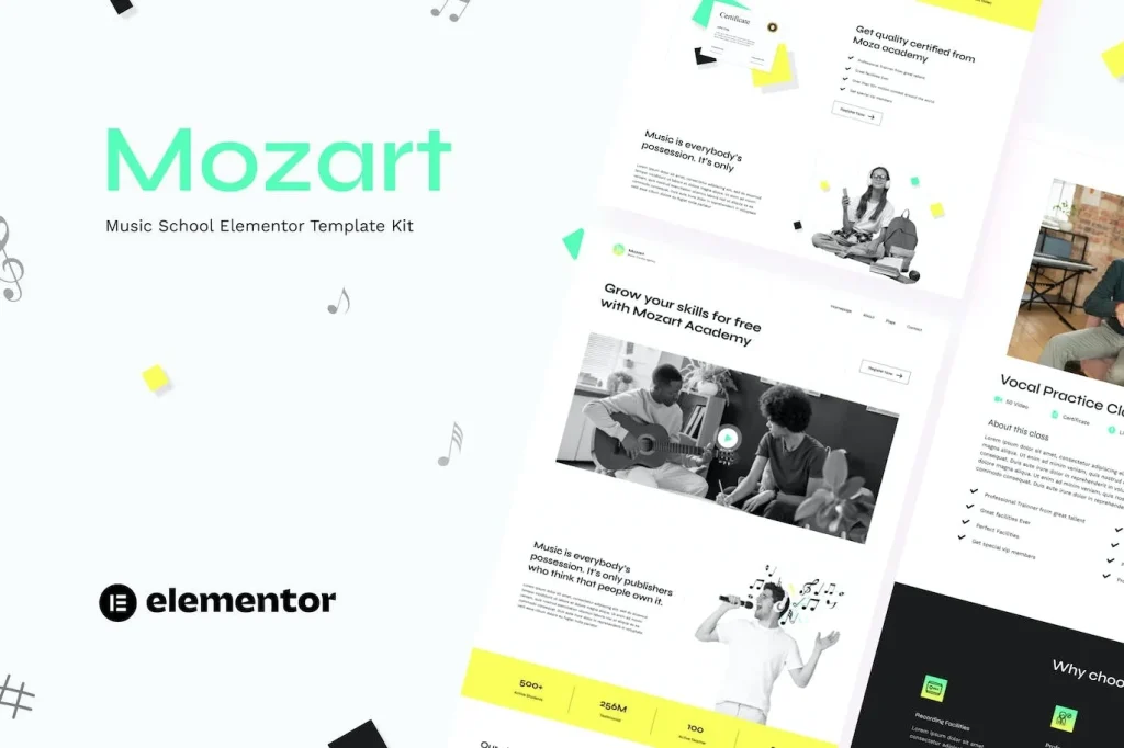 Mozart – Music School Elementor Template