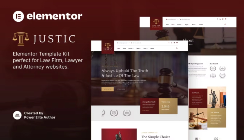 Justic – Law Firm & Legal Services Elementor Template