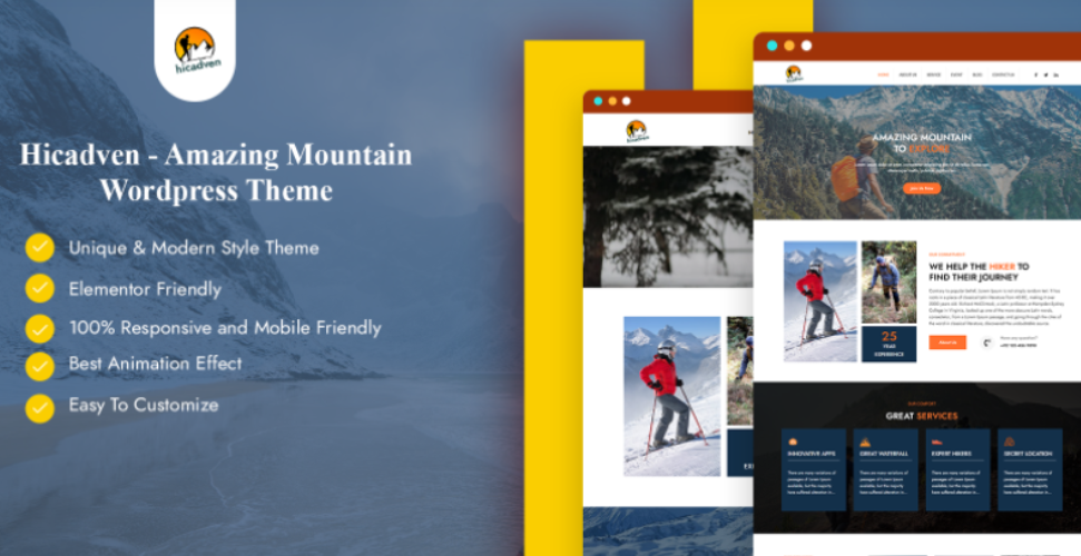 Hicadven – Amazing Mountain WordPress Theme