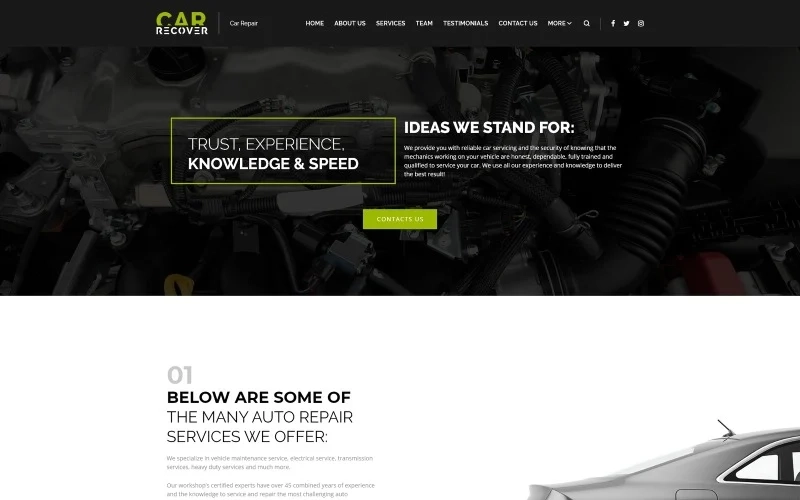 Car Recover – Car Repair Responsive WordPress Theme
