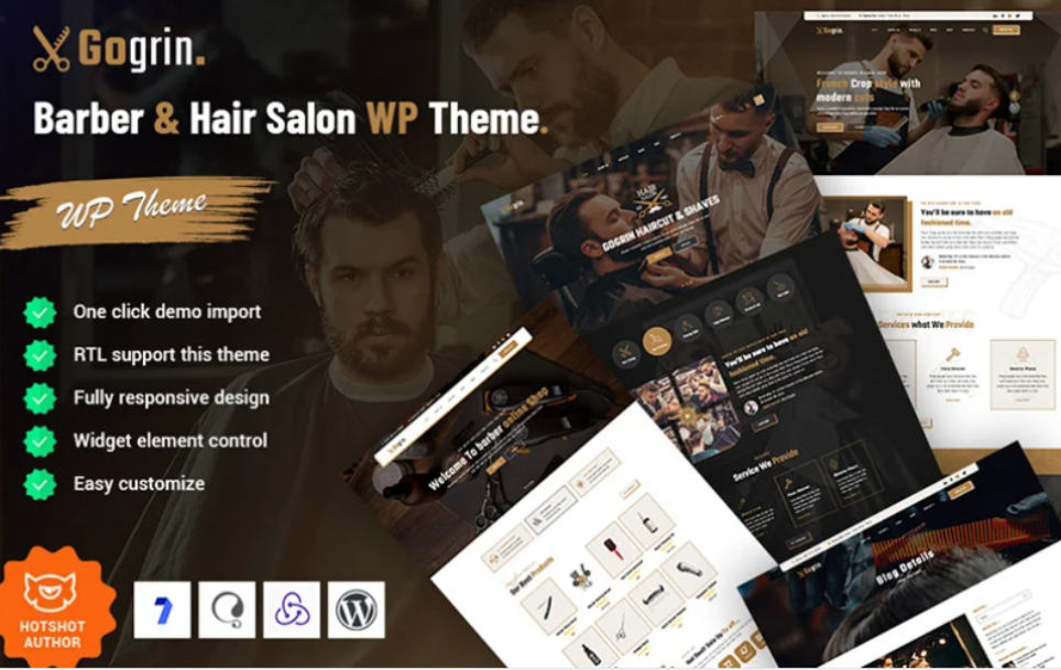 Gogrin – Barber & Hair Salon WordPress Theme