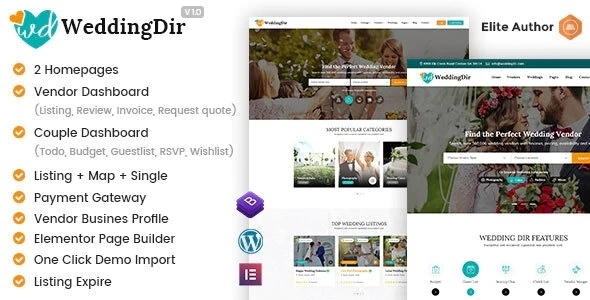 WeddingDir – Directory & Listing WordPress Theme for Vendor / Supplier