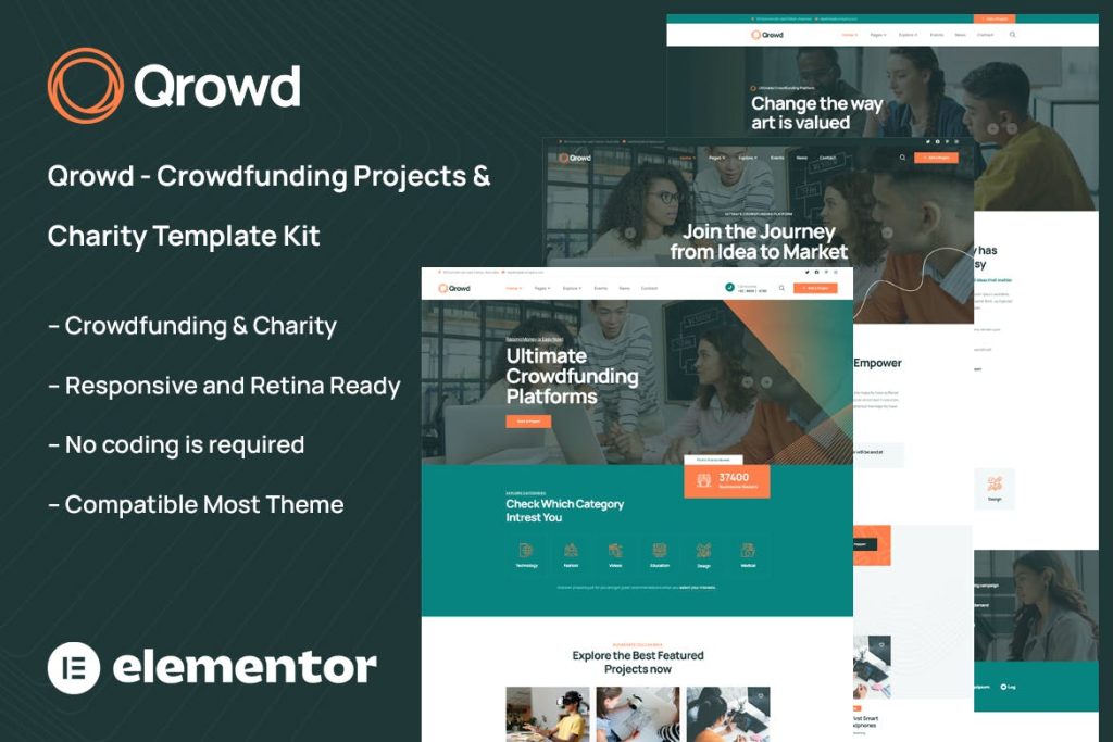 Qrowd – Crowdfunding Projects & Charity Template