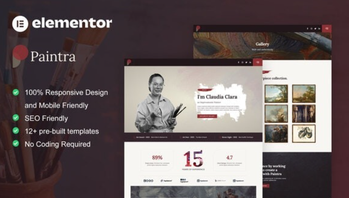 Paintra – Creative Artist & Painter Elementor Pro Template
