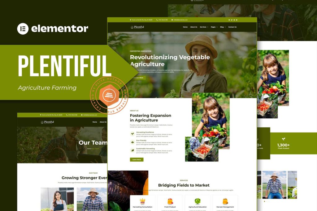 Plentiful – Agriculture Farming Elementor Template