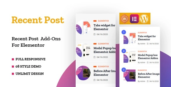 TF Recent Posts Addon For Elementor