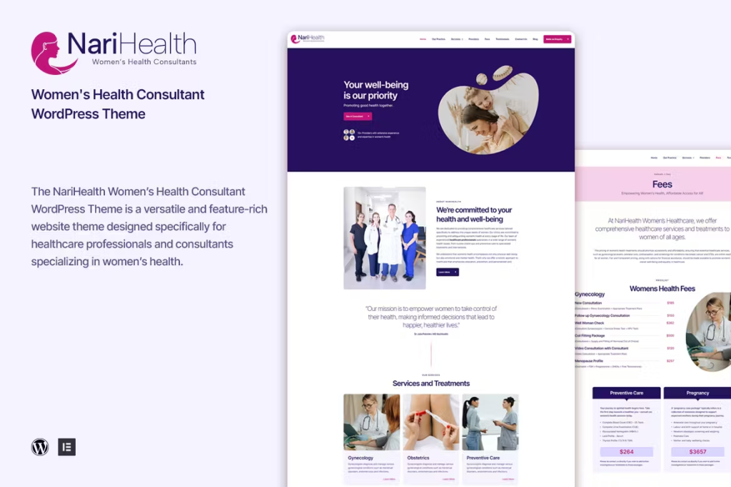 NariHealth – Women’s Health Consultant WordPress
