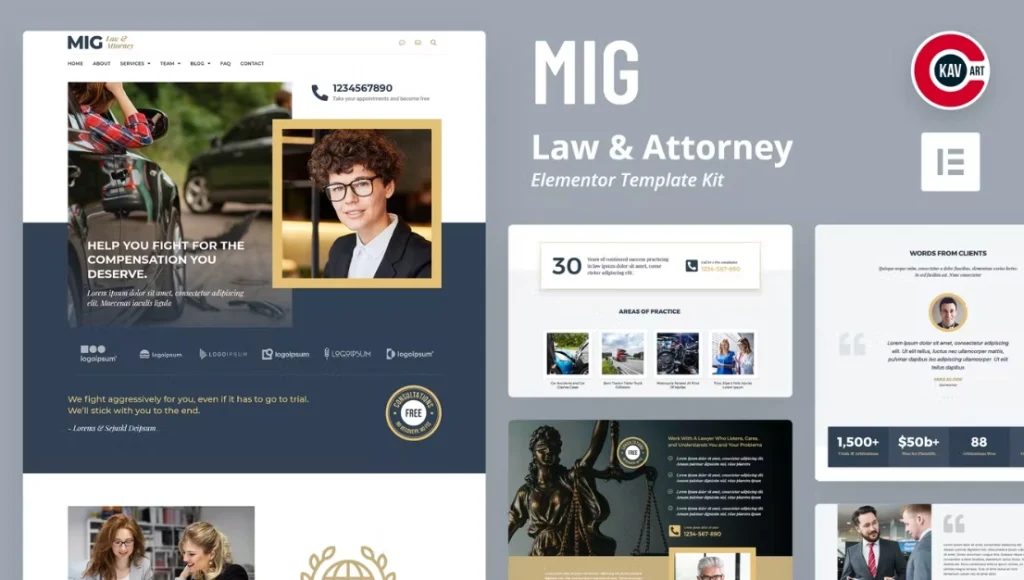 Mig – Law & Attorney Elementor Template