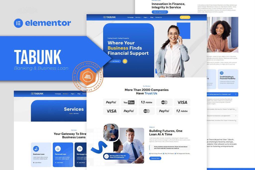 Tabunk – Banking & Business Loan Elementor Template