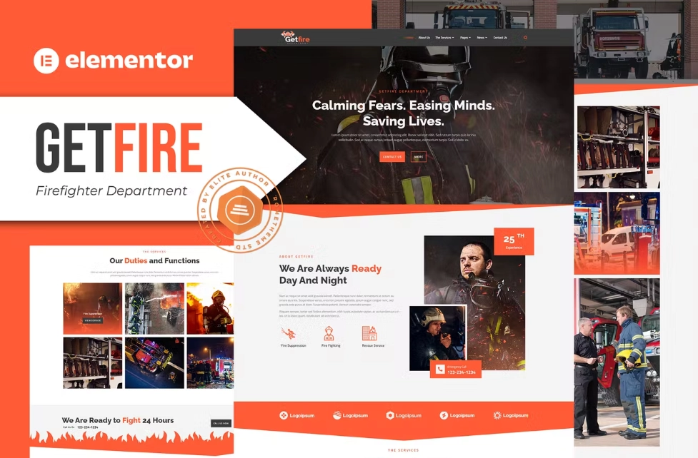 Getfire – Firefighter Department Elementor Template