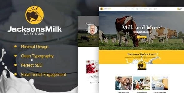Dairy Farm & Eco Milk Products WordPress Theme