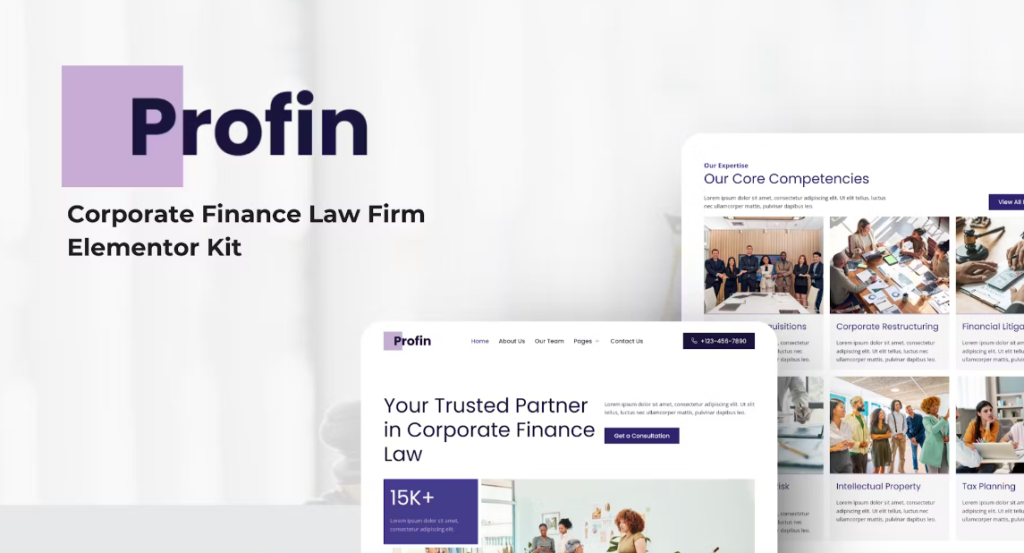 Profin – Finance Law Firm Elementor Template