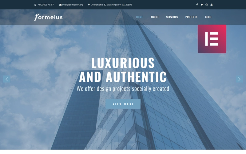 Formelus – Architecture Multipurpose Modern WordPress Elementor Theme WordPress Theme