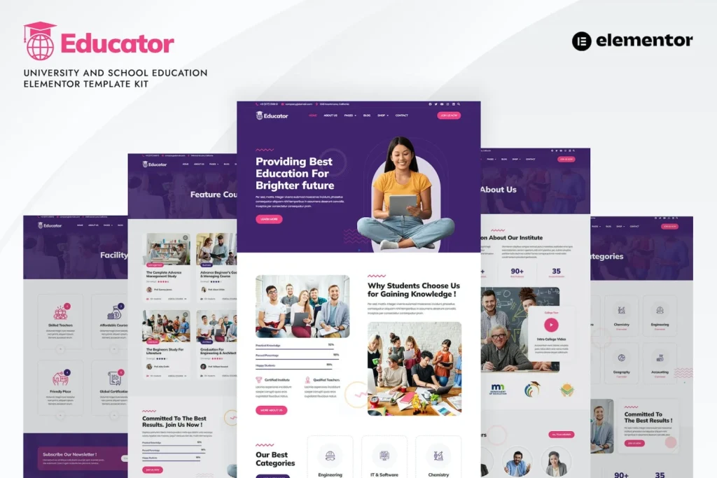 Educator – University & School Education Elementor Template