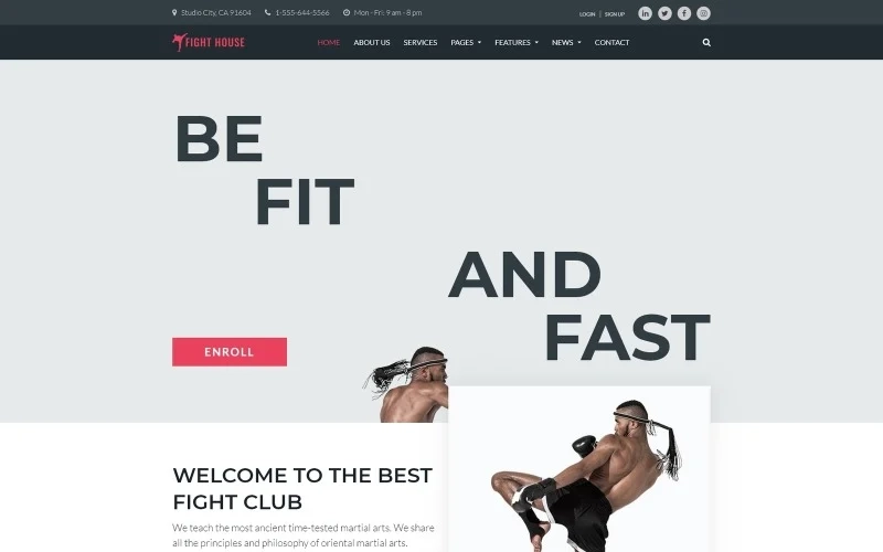 Fight House – Brutal Martial Arts Club WordPress Theme