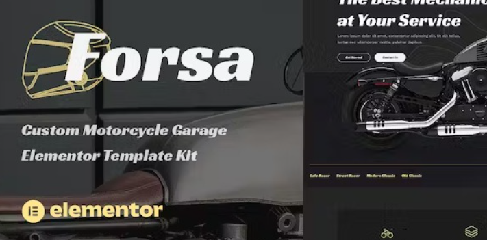 Forsa – Custom Motorcycle Garage Elementor Template