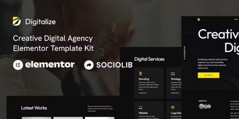 Digitalize – Creative Digital Agency & Portfolios Elementor Template