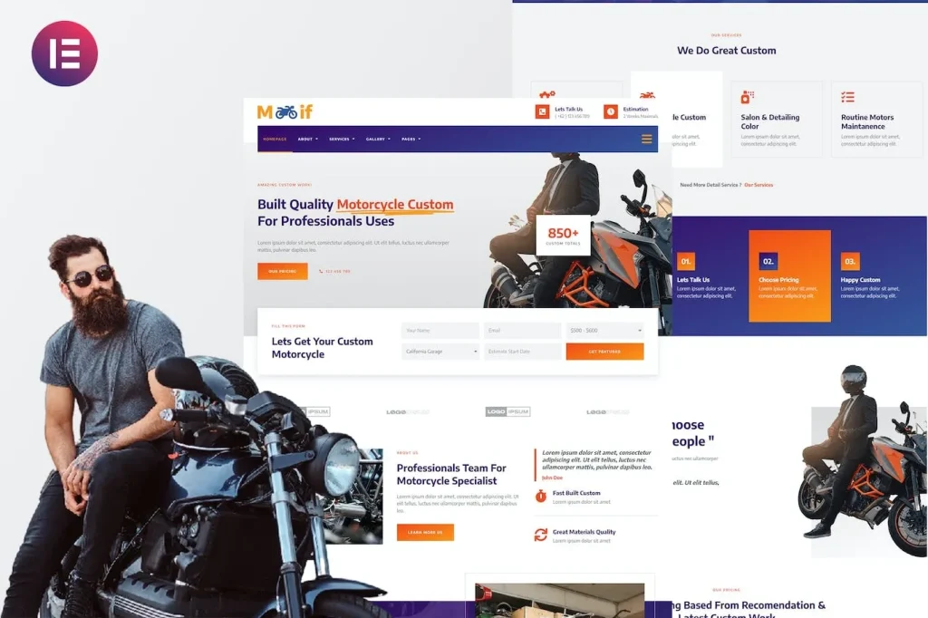 Modif – Custom Motorcycle Elementor Template