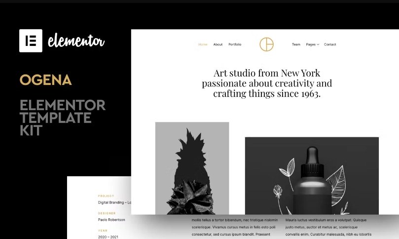 Ogena – Minimal Elementor Template