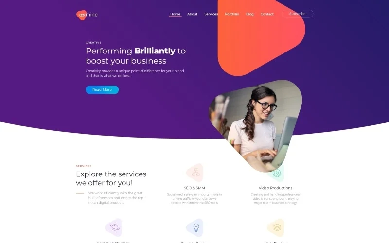Upmine – Corporate Digital Agency WordPress Elementor Theme WordPress Theme