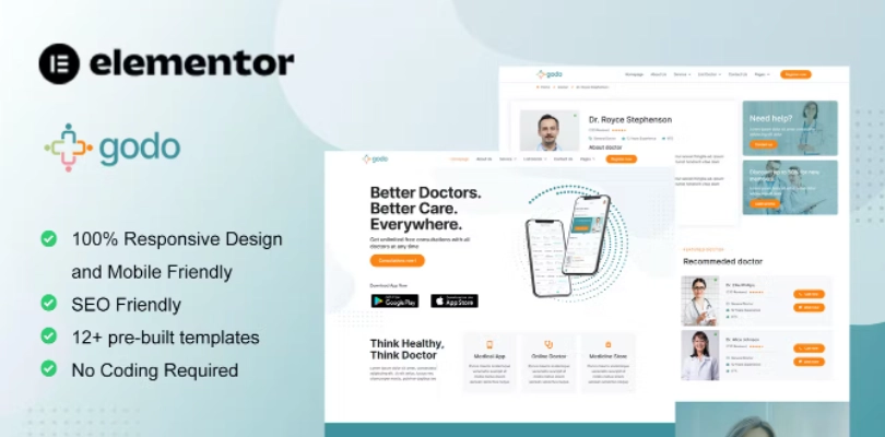 Godo – Doctor & Medical Saas Elementor Template