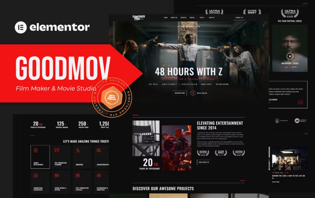 Goodmov – Film Maker & Movie Studio Elementor Template