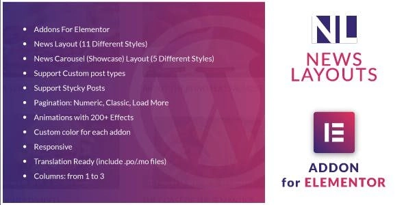 News Layouts for Elementor