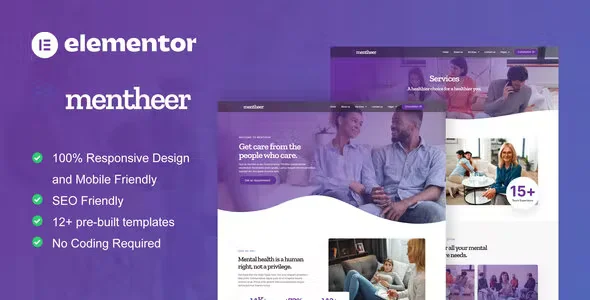 Mentheer Mental Health Elementor Pro Template Kit