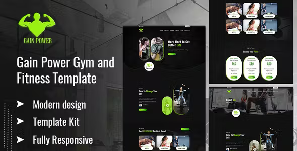 Gain Power Gym Elementor Template Kit