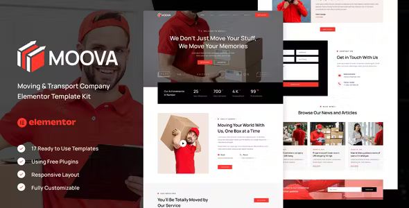 Moova Moving Services Elementor Template Kit