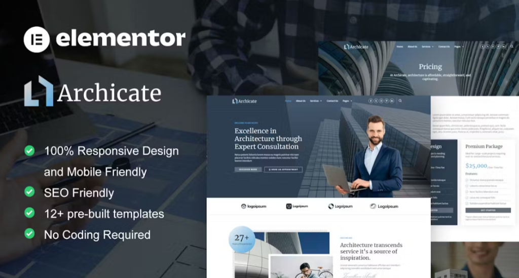 Archicate – Architecture & Construction Consultant Elementor Pro Template