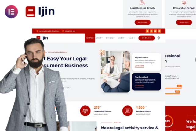 Ijin – Legal Business & Tax Consultant Services Elementor Template