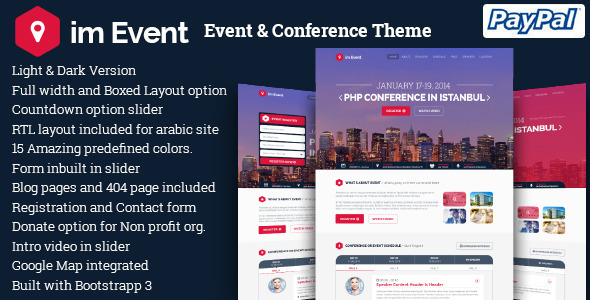 imEvent – Conference Meetup Christmas New Year Halloween Event WordPress Theme