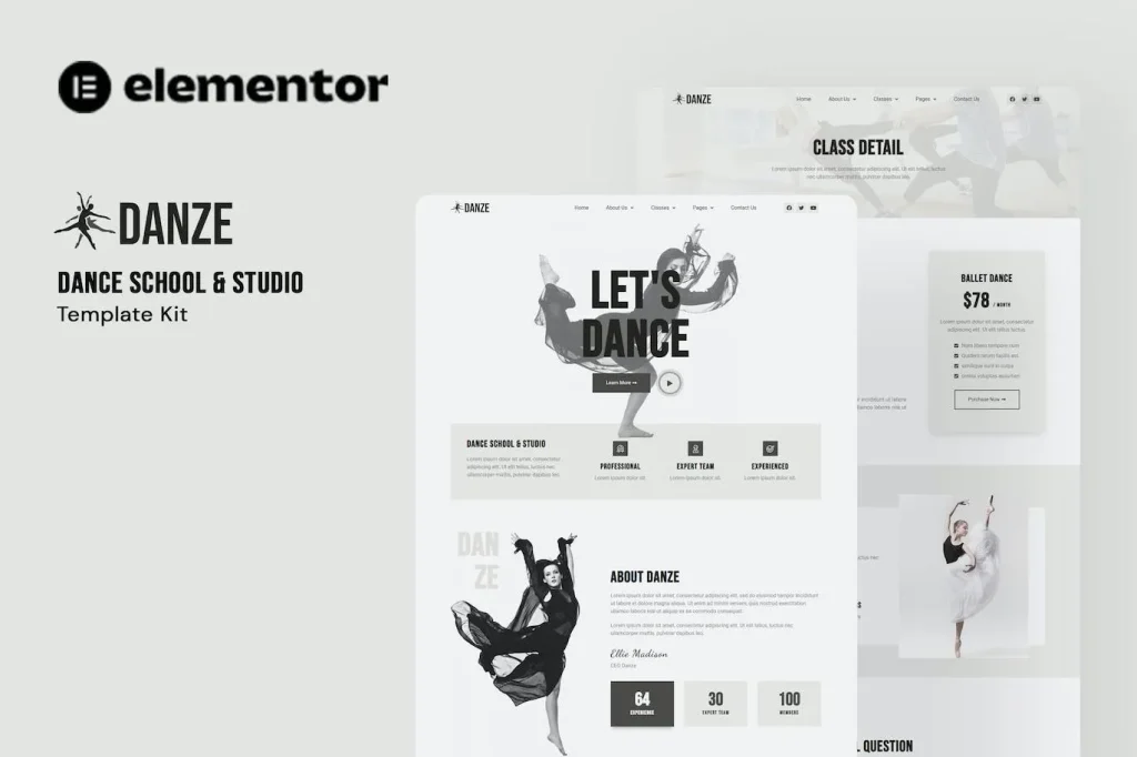 Danze – Dance Studio School Elementor Template
