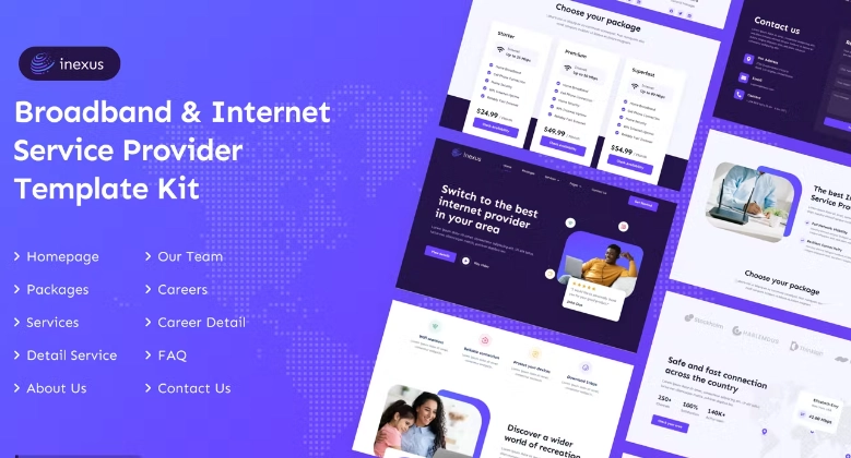 Inexus | Broadband & Internet Service Provider Elementor Template