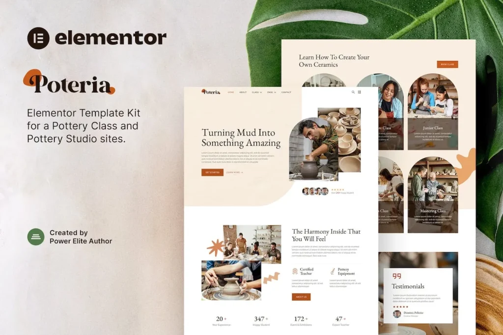 Poteria – Pottery Class & Studio Elementor Template