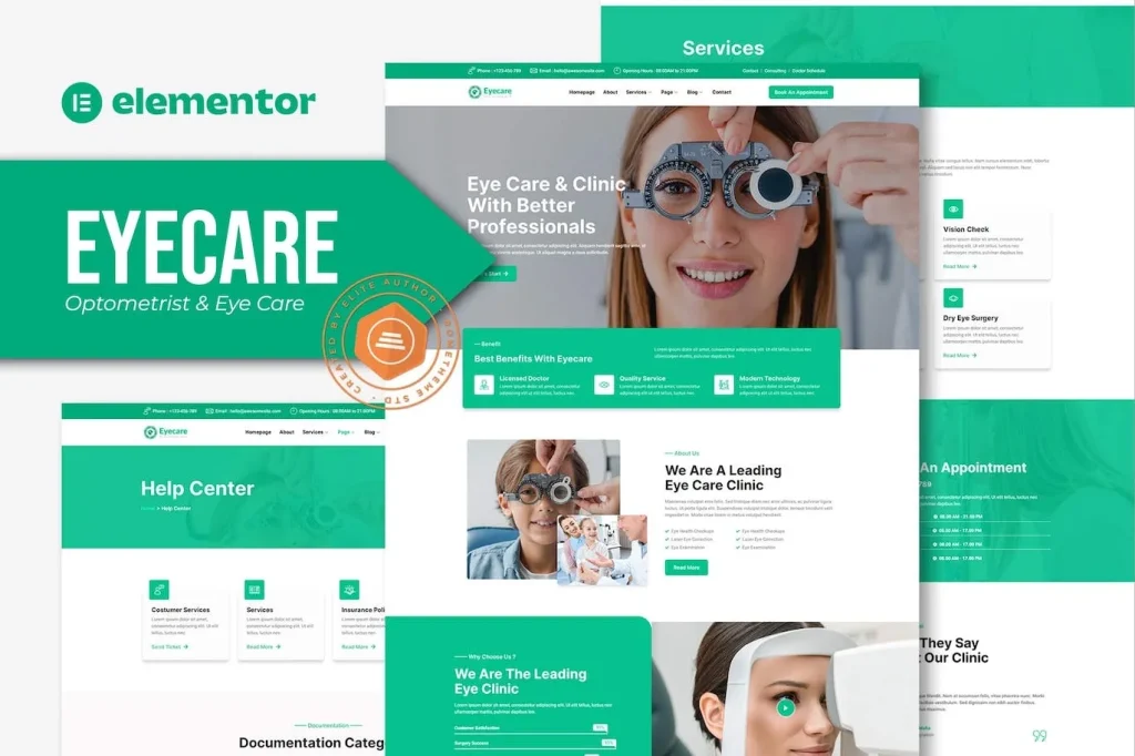 Eyecare – Optometrist & Eye Care Elementor Template