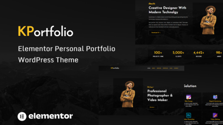 KPortfolio – Personal Portfolio WordPress Theme