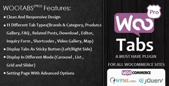 Woocommerce Product Tab Pro