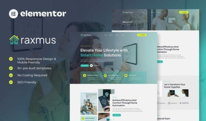 Raxmus – Smart Home Automation Elementor Template